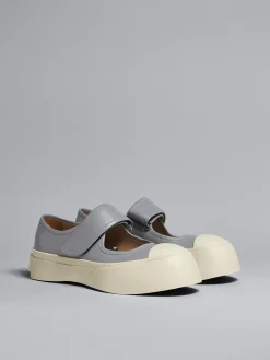 Sneakers | Pablo>Marni Grey Leather Mary Jane Sneaker DOLPHIN