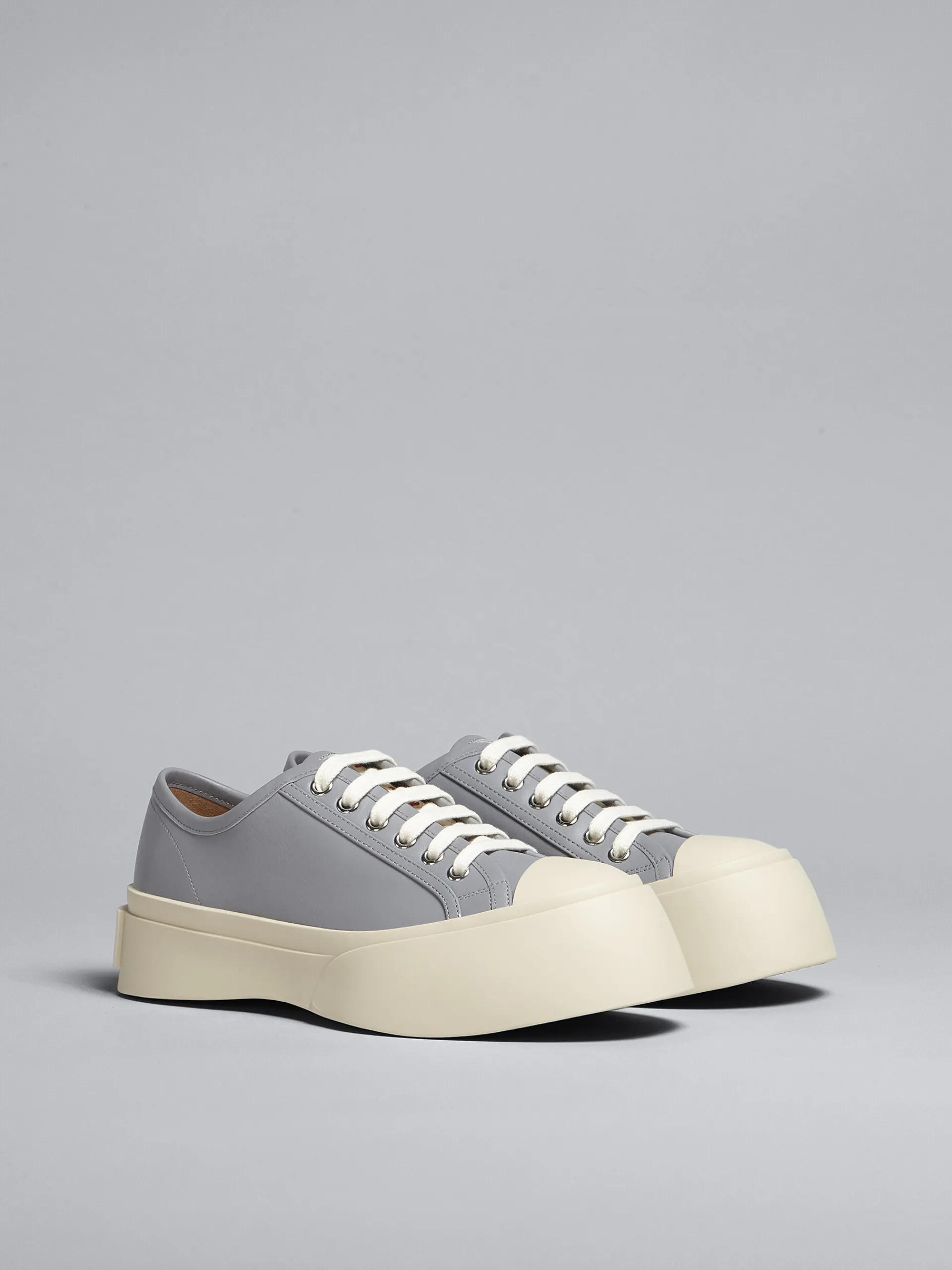 Sneakers | Pablo>Marni Grey Leather Pablo Lace-up Sneaker DOLPHIN