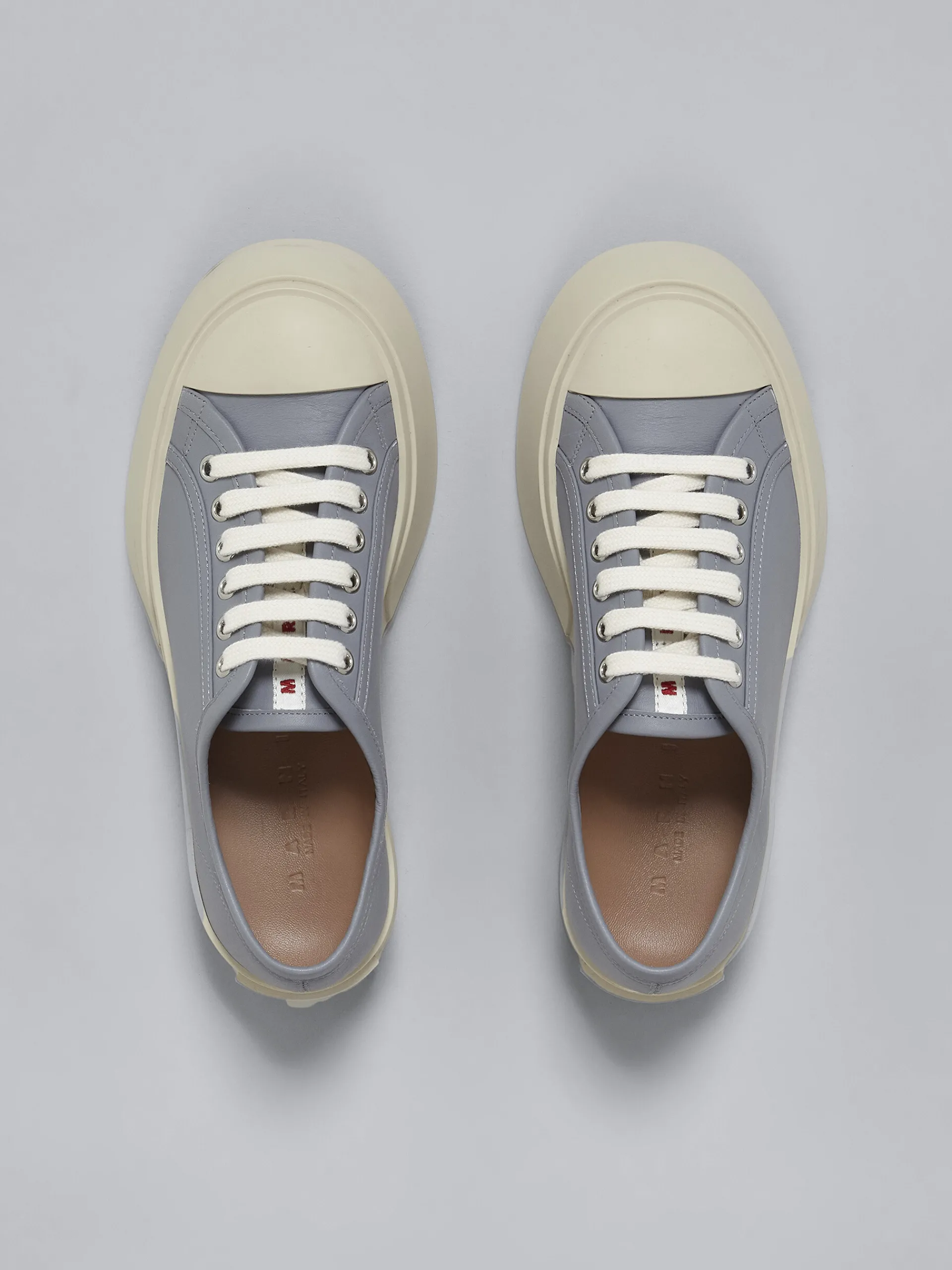 Sneakers | Pablo>Marni Grey Leather Pablo Lace-up Sneaker DOLPHIN