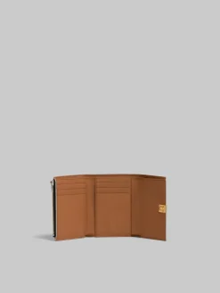 Wallets & Small Leather Goods>Marni Grey Leather Trifold Prisma Wallet SODIUM