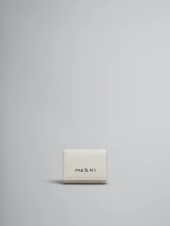 Wallets & Small Leather Goods>Marni Grey Leather Trifold Wallet With Mending LIGHTGREY