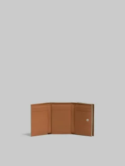 Wallets & Small Leather Goods>Marni Grey Leather Trifold Wallet With Mending LIGHTGREY
