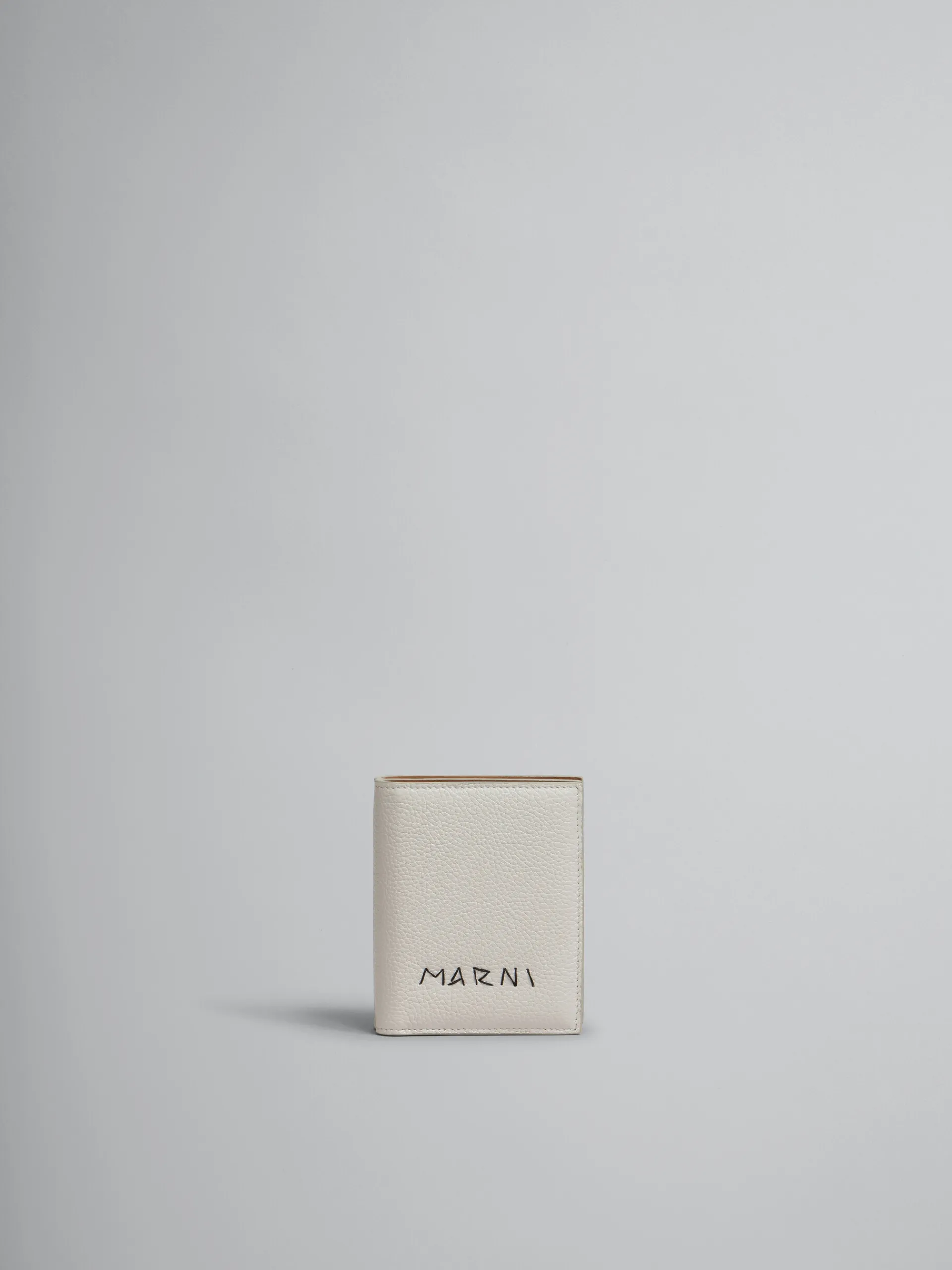 Wallets & Small Leather Goods>Marni Grey Leather Zip-around Bifold Wallet With Mending LIGHTGREY