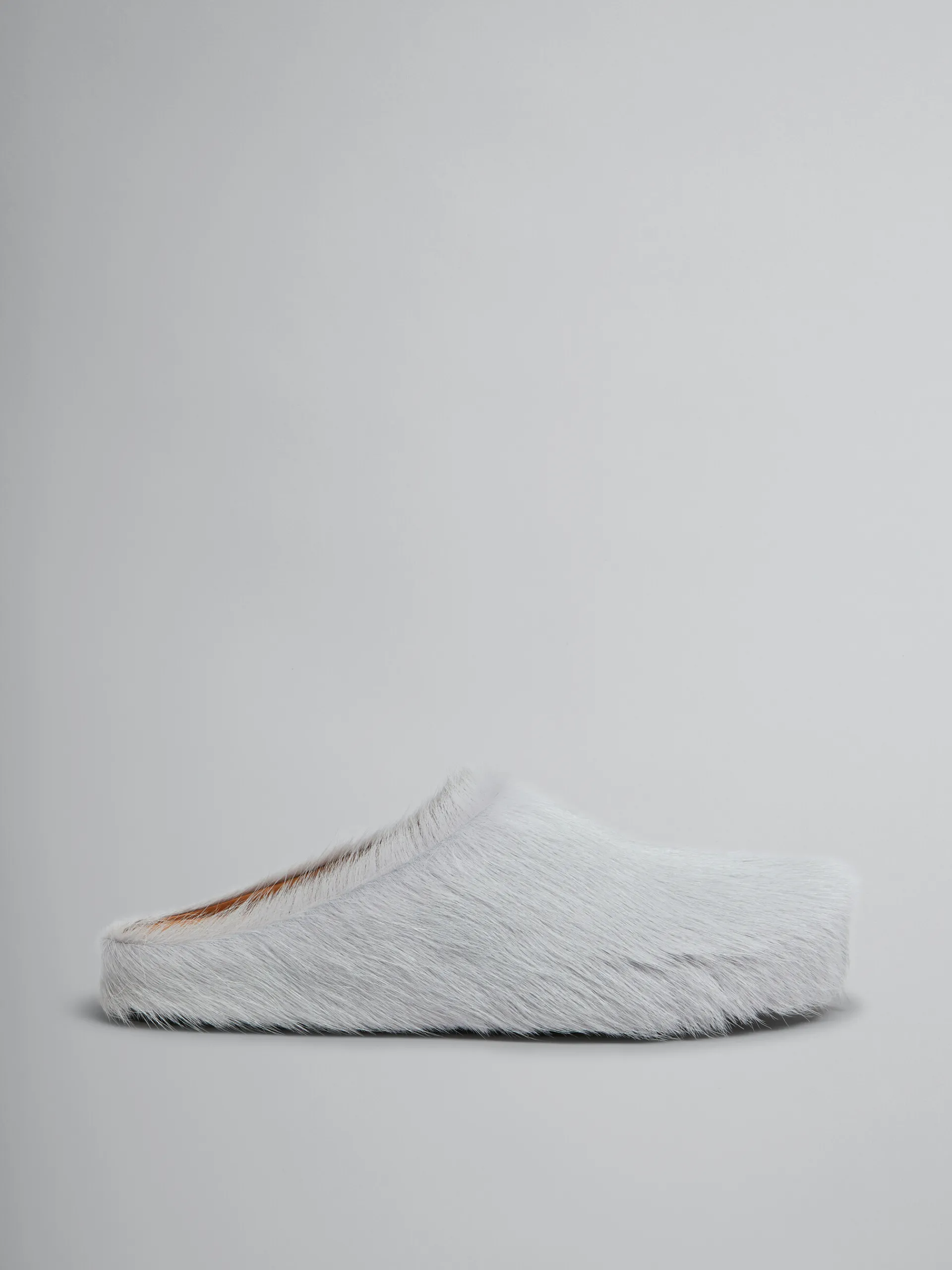 Fussbett Sabot>Marni Grey Long-hair Calfskin Fussbett Sabot SODIUM