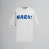 Tops & T-Shirts>Marni Grey Organic Cotton Boxy T-shirt With Logo SODIUM