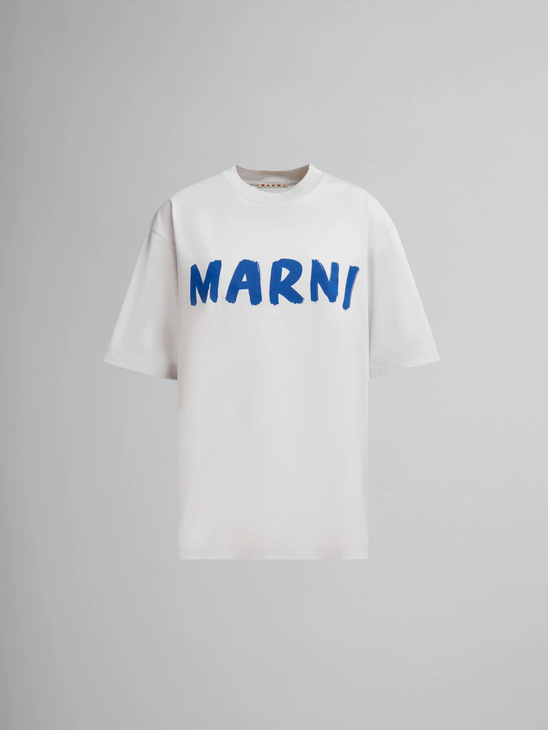 Tops & T-Shirts>Marni Grey Organic Cotton Boxy T-shirt With Logo SODIUM