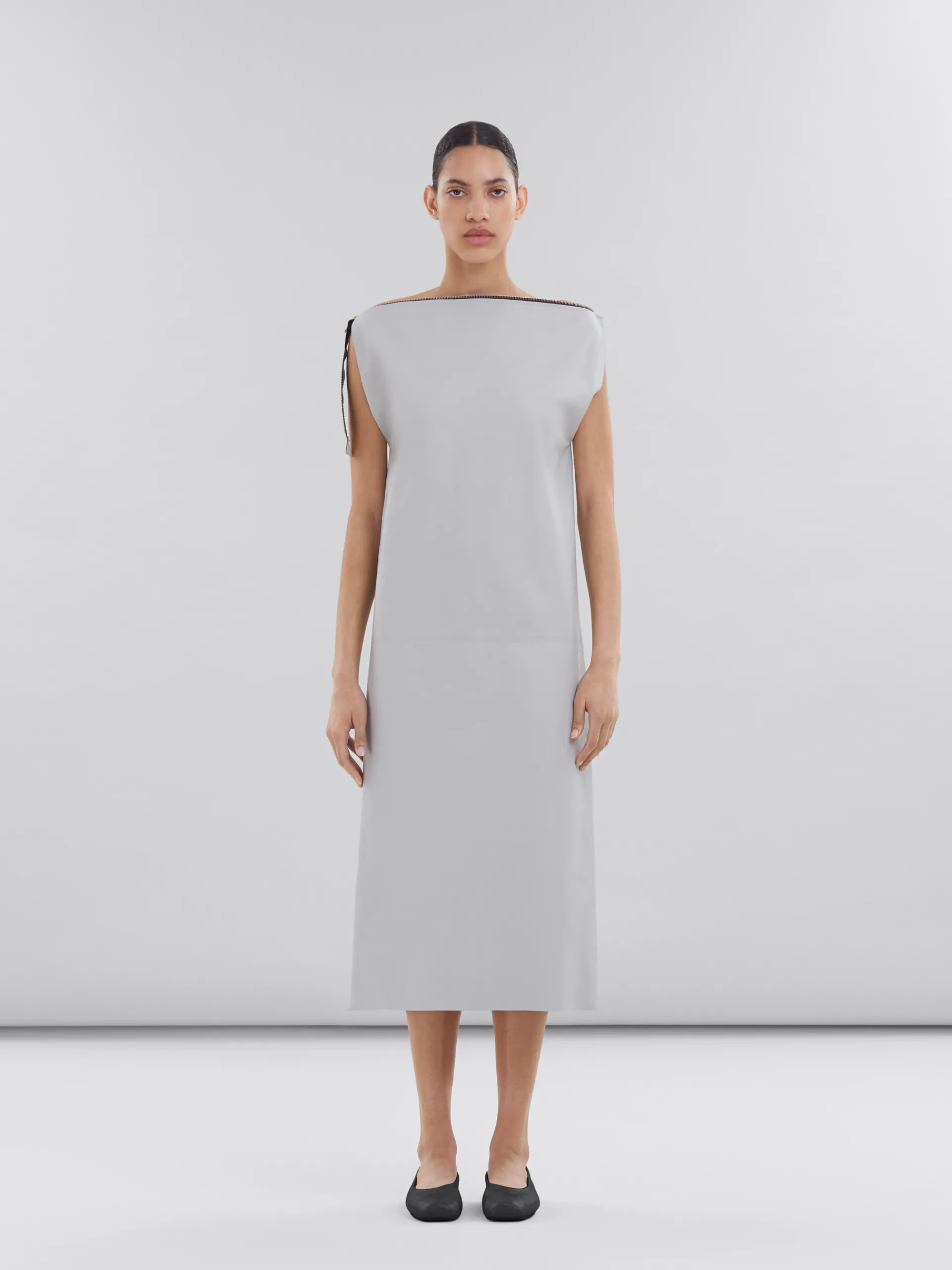 Dresses>Marni Grey Sleeveless Nappa Dress SODIUM