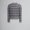 Knitwear>Marni Grey Striped Mohair Jumper ANTIQUE SILVER