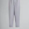 Pants>Marni Grey Tropical Wool Trousers With Drawstring Waist SODIUM
