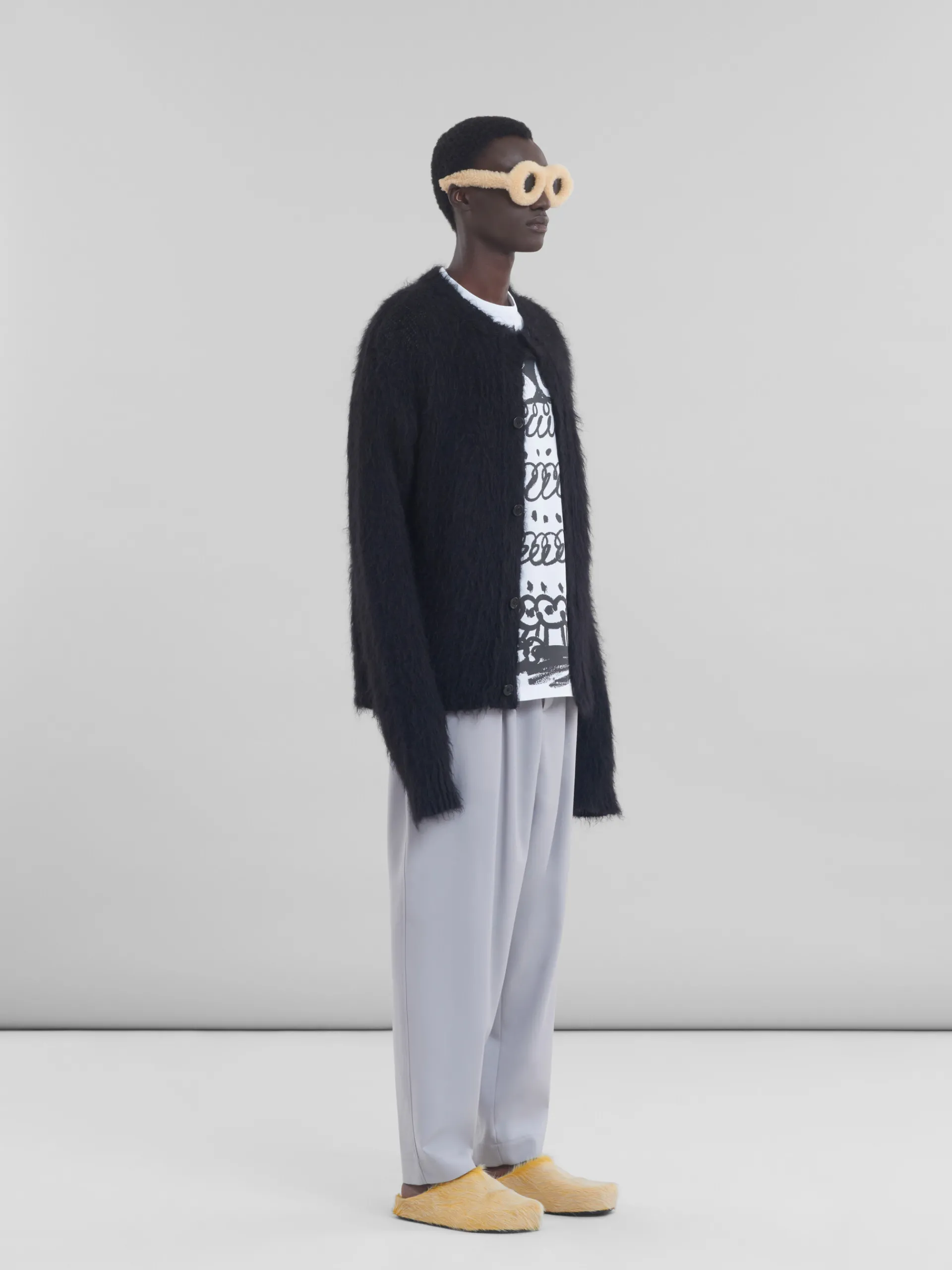 Pants>Marni Grey Tropical Wool Trousers With Drawstring Waist SODIUM