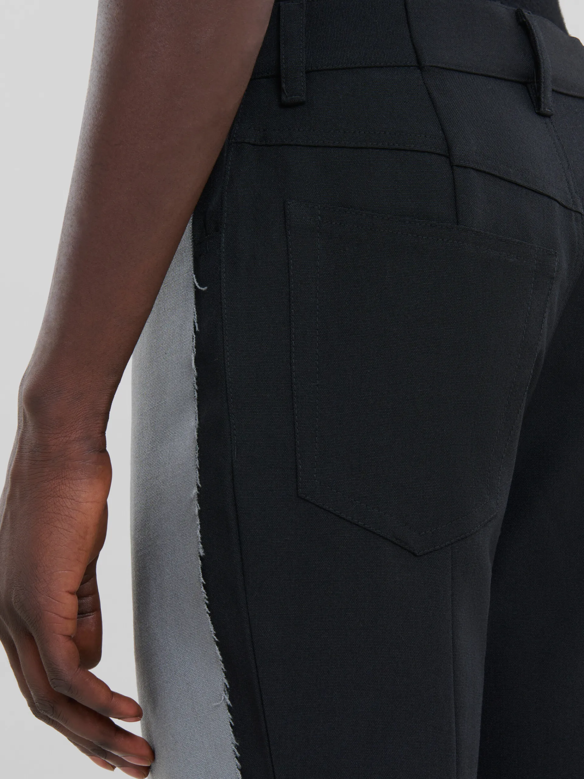 Pants>Marni Grey Wool Trousers With Contrasting Back TALC/THYME/WILD CHERRY