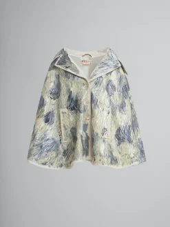 Coats & Jackets>Marni Hand-painted Light Yellow Leather Cape LIGHTTOPAZ