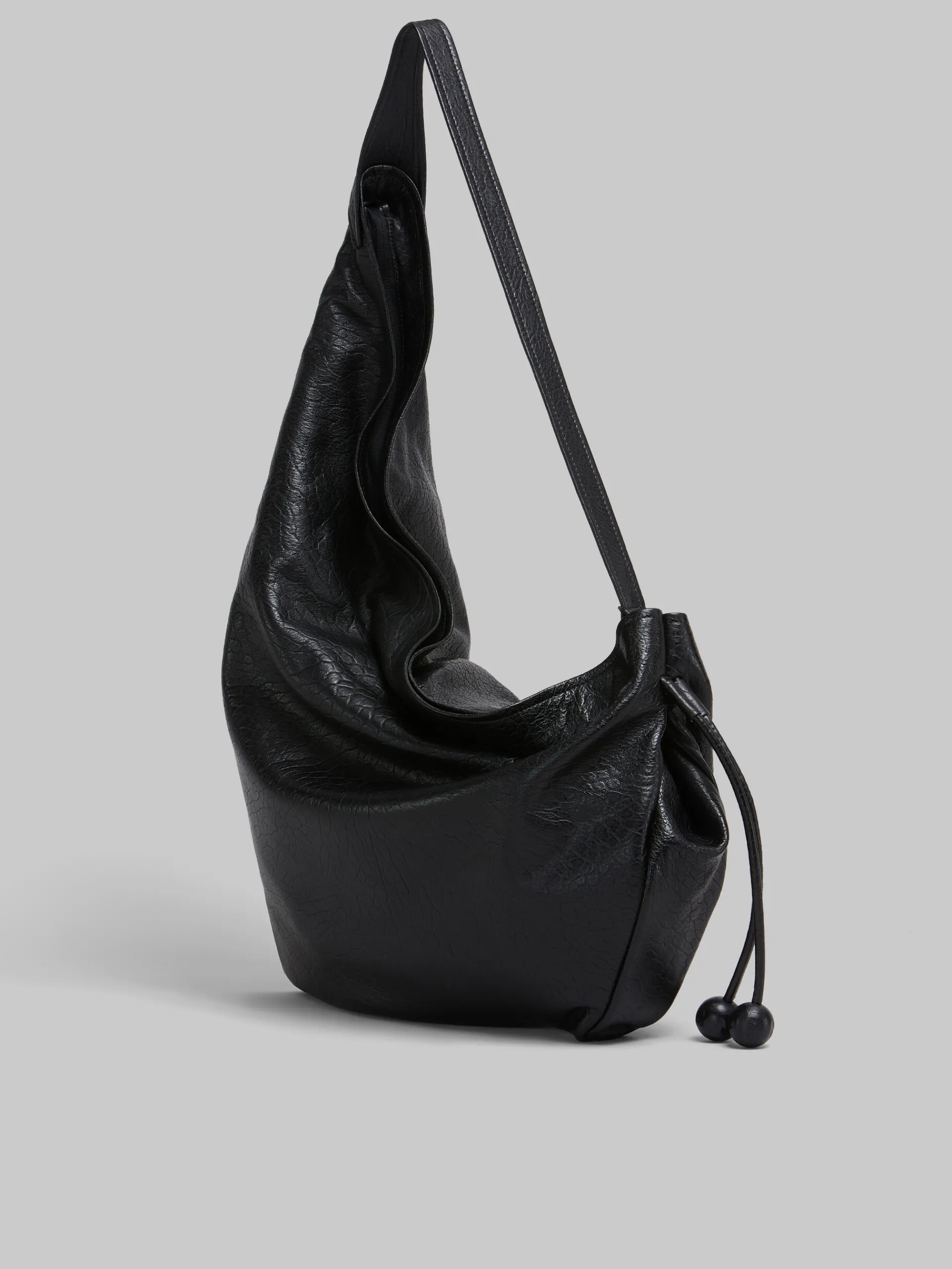 Shoulder Bags>Marni Large Nappa Hobo Bag BLACK