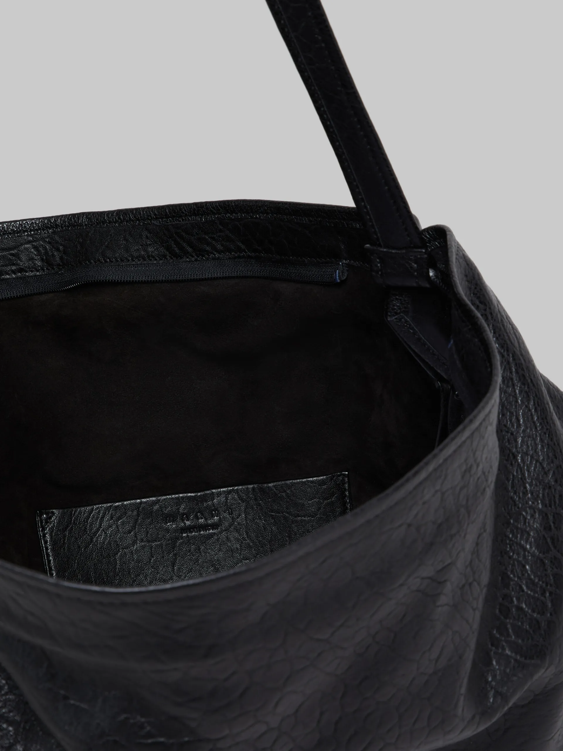 Shoulder Bags>Marni Large Nappa Hobo Bag BLACK