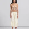 Skirts>Marni Light Beige Organic Cheesecloth Skirt With Flounce SILKWHITE