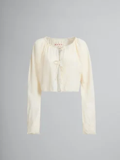 Tops & T-Shirts>Marni Light Beige Organic Cheesecloth Blouse With Ties SILKWHITE