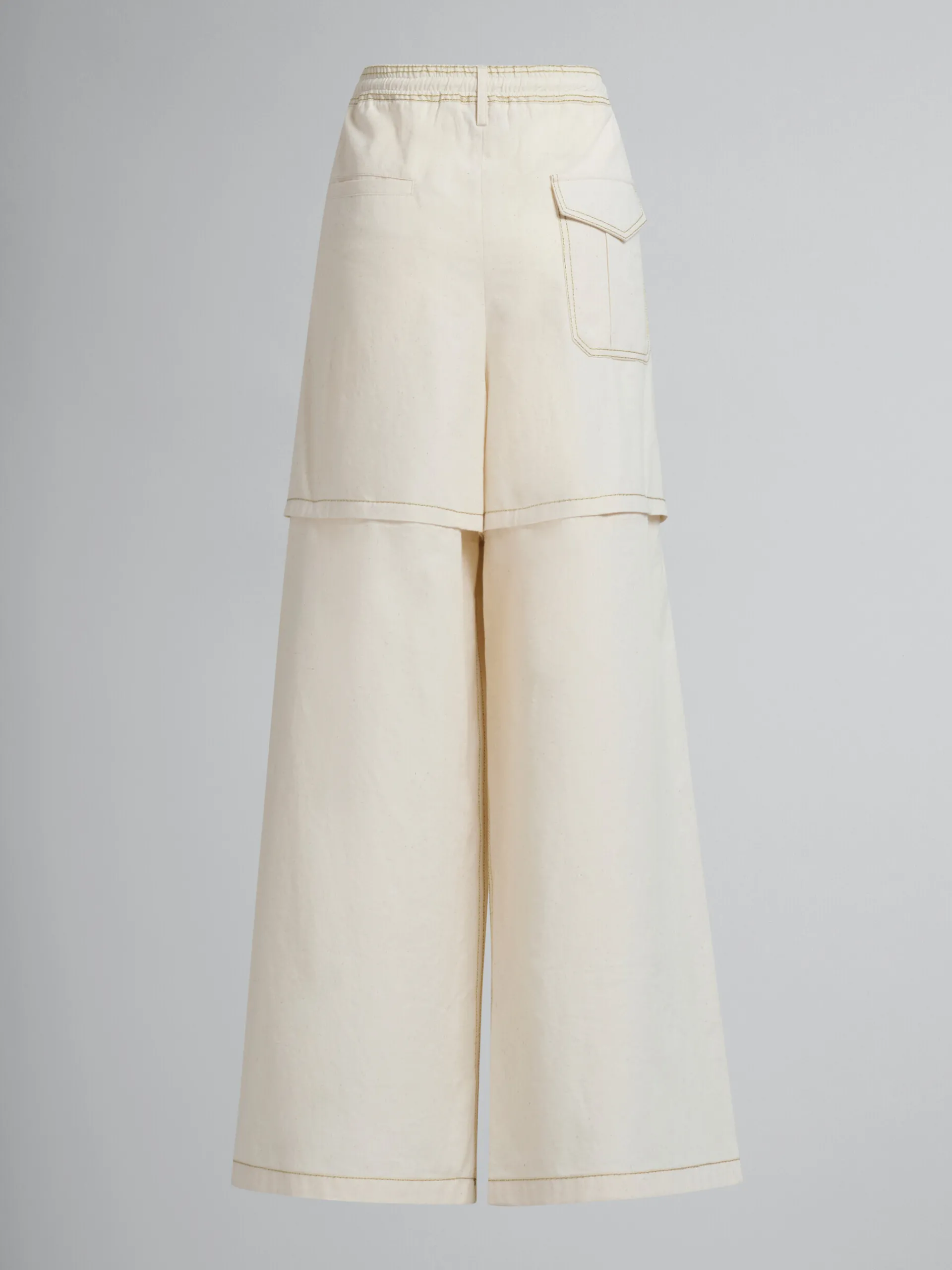 Pants>Marni Light Beige Organic Toile Hybrid Cargo Pants With Mending STONEWHITE