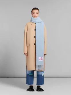 Scarves>Marni Light Blue Alpaca Scarf IRISBLUE