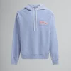 Sweatshirts>Marni Light Blue Melange Cotton Hoodie With Patch LIGHTBLUE