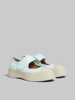 Sneakers | Pablo>Marni Light Blue Nappa Leather Mary Jane Sneaker MINERAL ICE