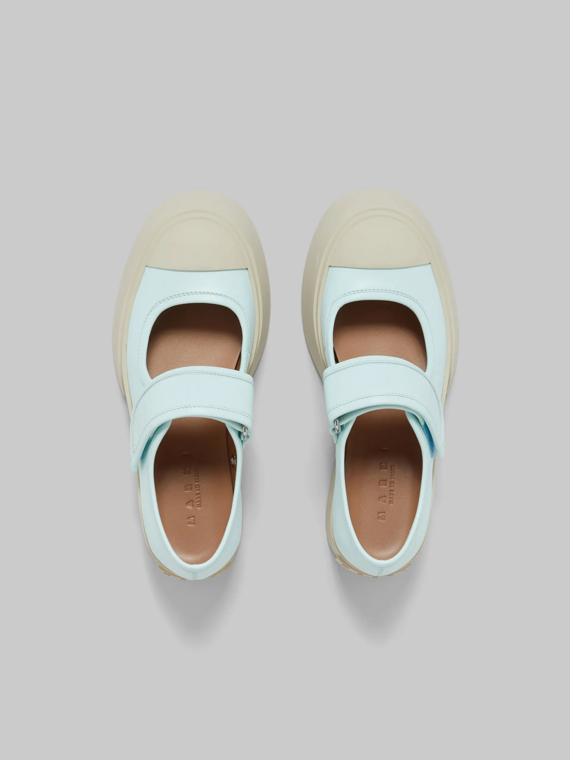 Sneakers | Pablo>Marni Light Blue Nappa Leather Mary Jane Sneaker MINERAL ICE