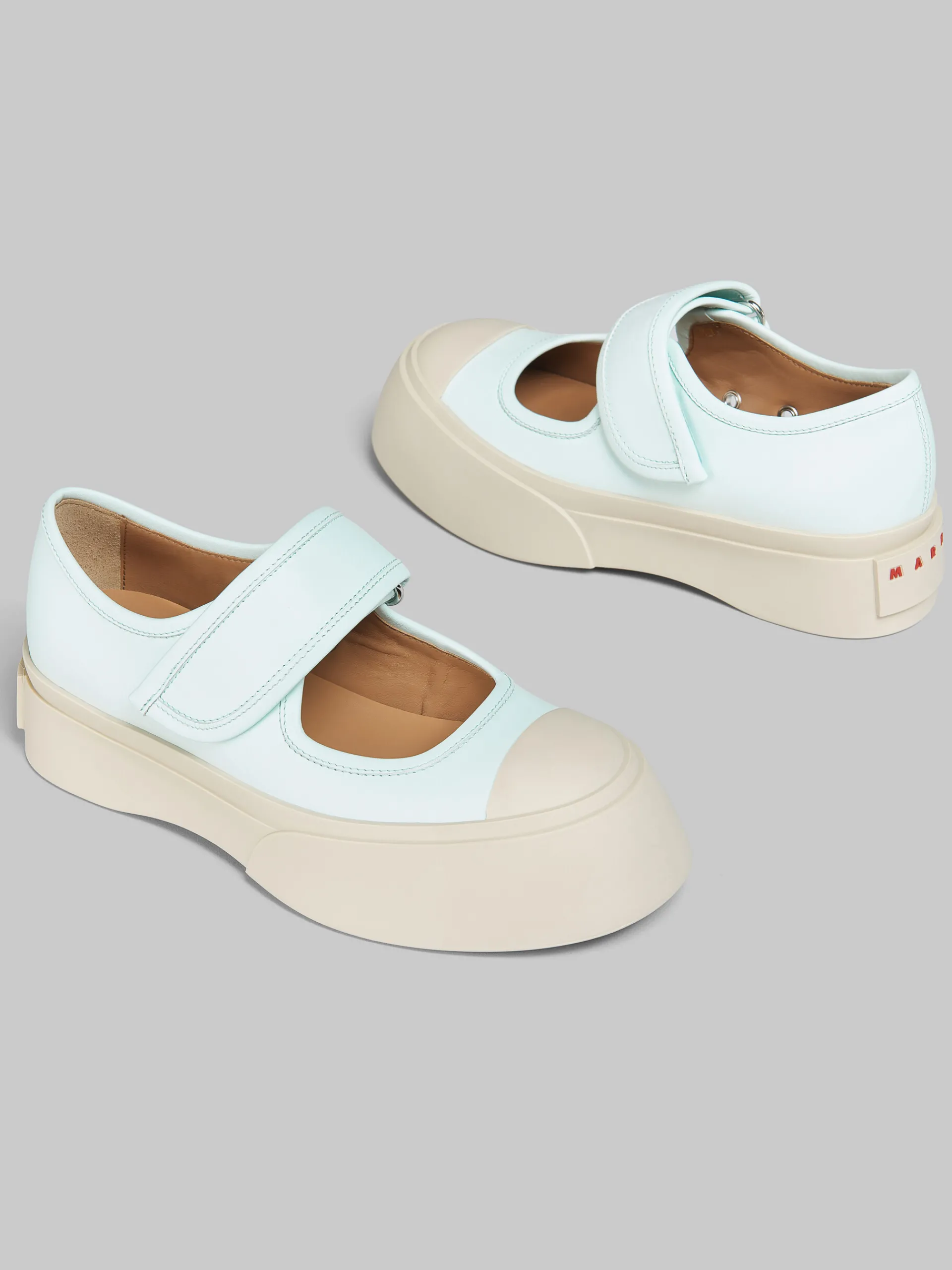 Sneakers | Pablo>Marni Light Blue Nappa Leather Mary Jane Sneaker MINERAL ICE