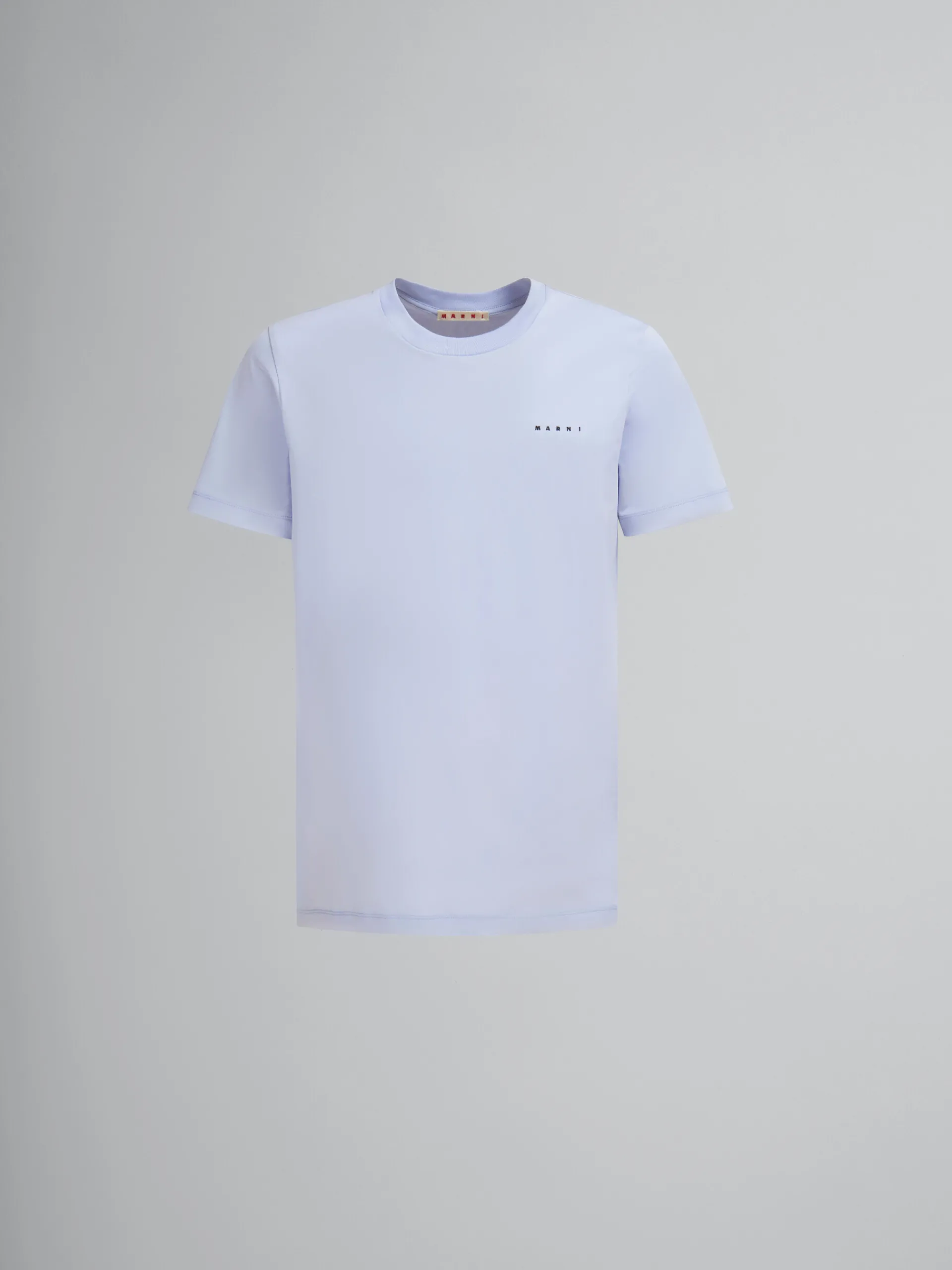 Tops & T-Shirts>Marni Light Blue Organic Cotton T-shirt With Mini Logo ILLUSIONBLUE
