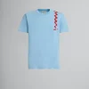 Tops & T-Shirts>Marni Light Blue Organic Cotton T-shirt With Mending Logo LEADEN BLUE