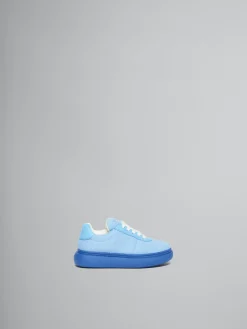 Kids>Marni Light Blue Padded Leather Sneaker SKY BLUE