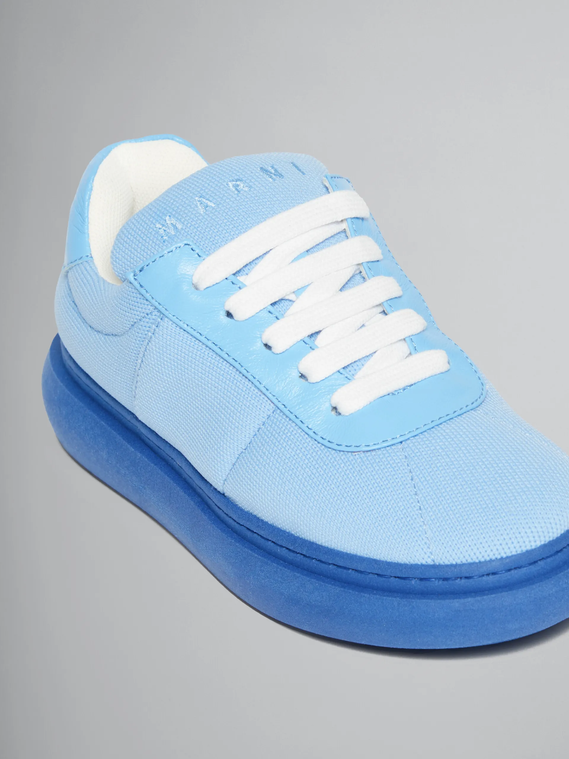 Kids>Marni Light Blue Padded Leather Sneaker SKY BLUE