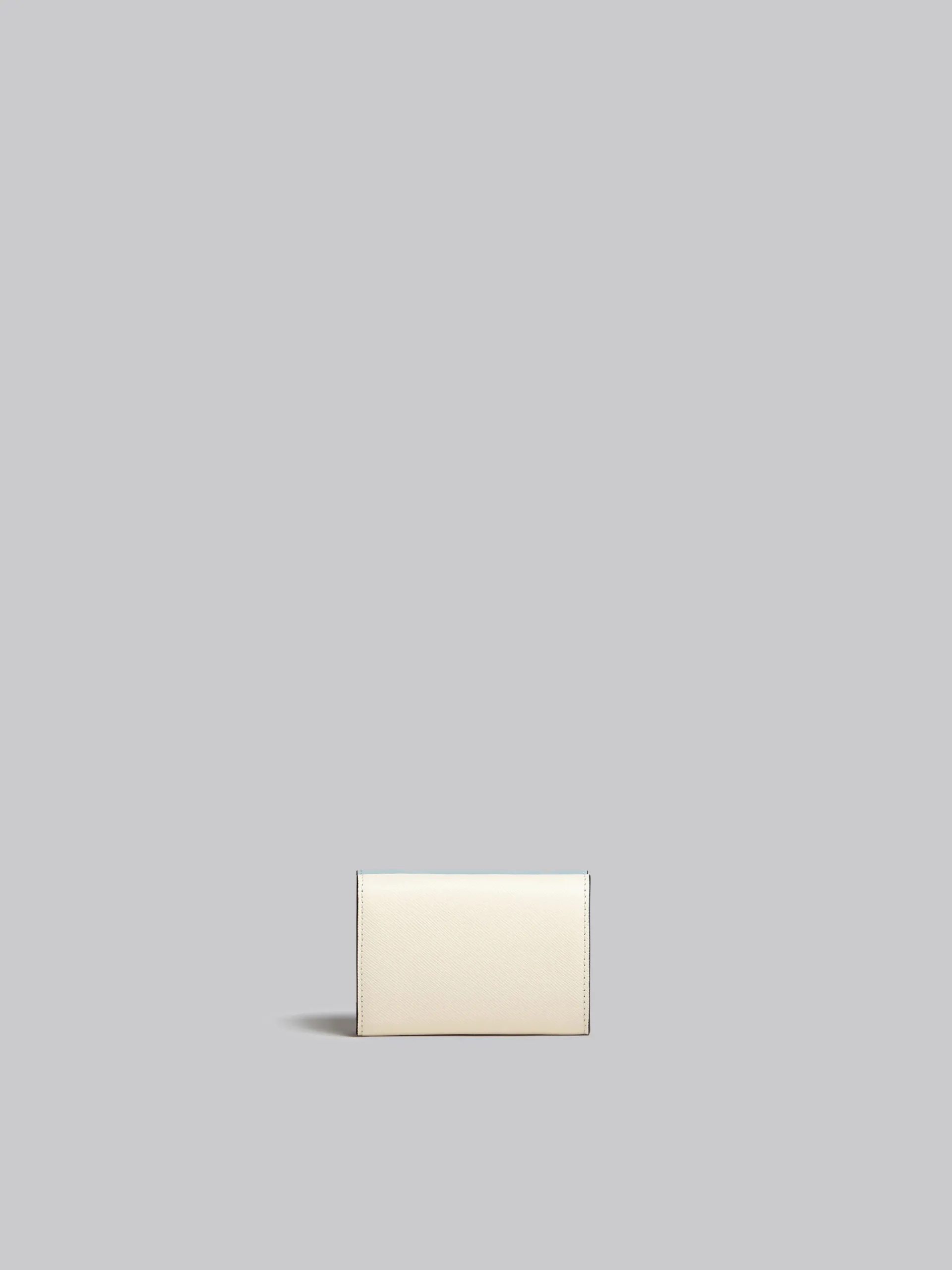 Wallets & Small Leather Goods>Marni Light Green, Beige And White Saffiano Leather Tri-fold Wallet AQUAMARINE/NATURAL
