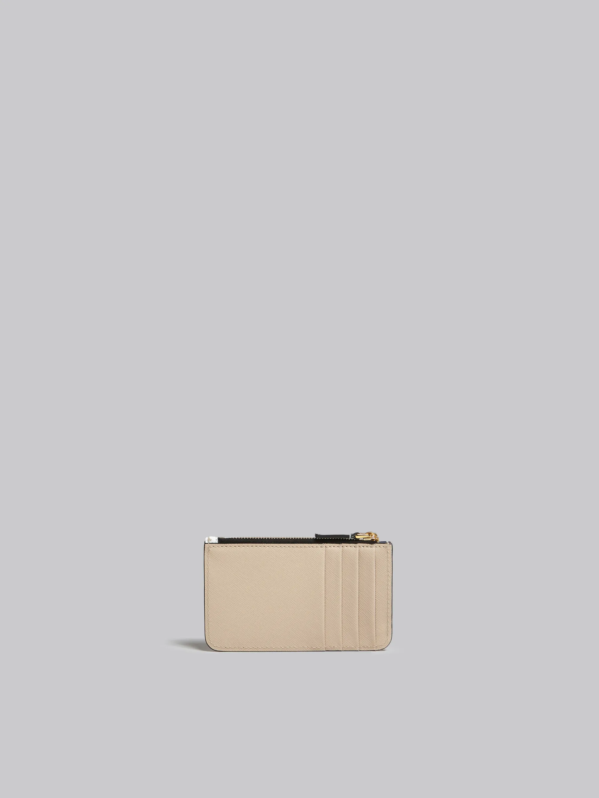 Wallets & Small Leather Goods>Marni Light Green White And Brown Saffiano Leather Card Case TEAGREEN/LIMESTONE/LIGHTCAMEL