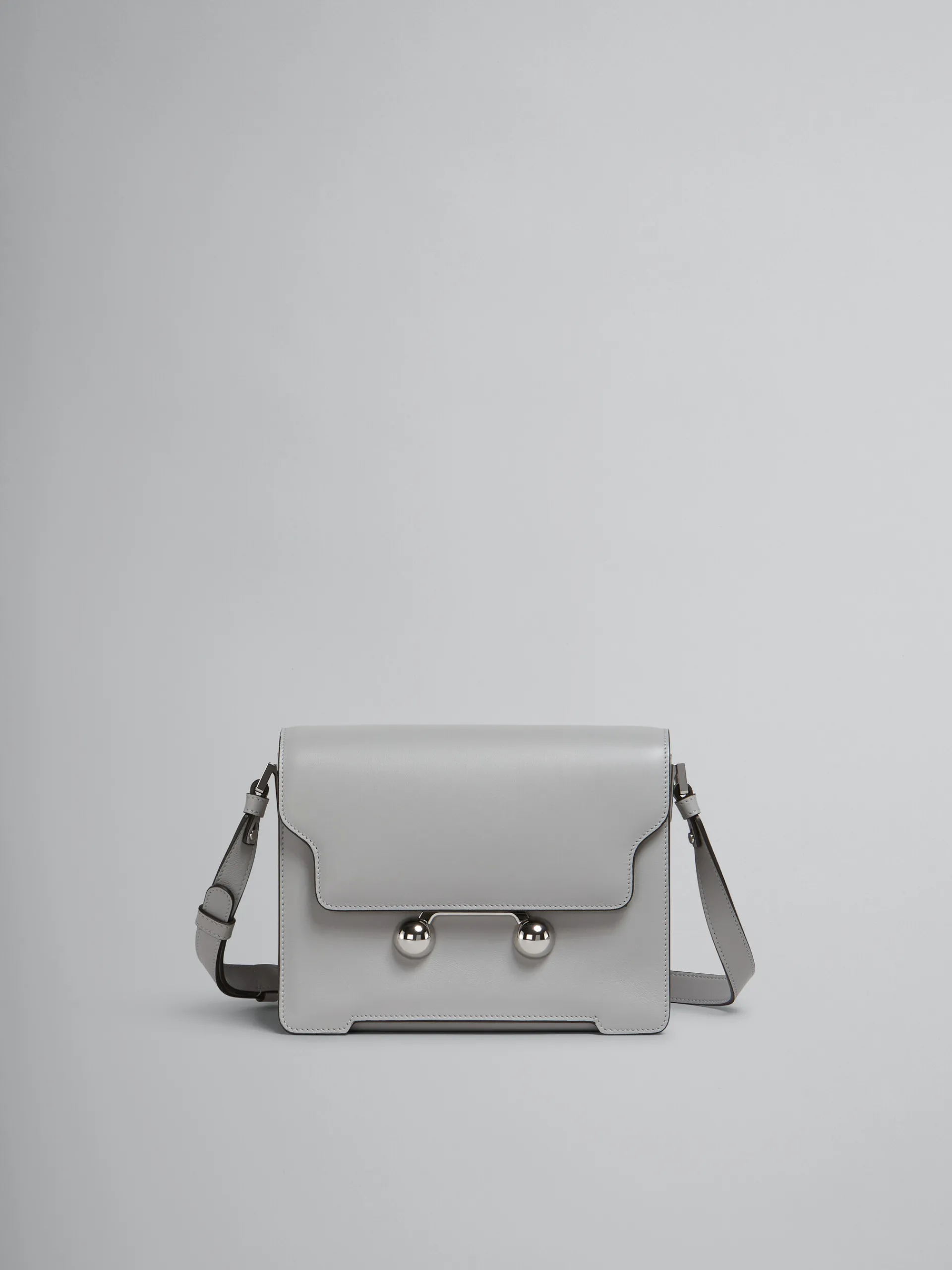 Trunkaroo Bag | Shoulder Bags>Marni Light Grey Leather Trunkaroo Medium Shoulder Bag ATMOSPHERE