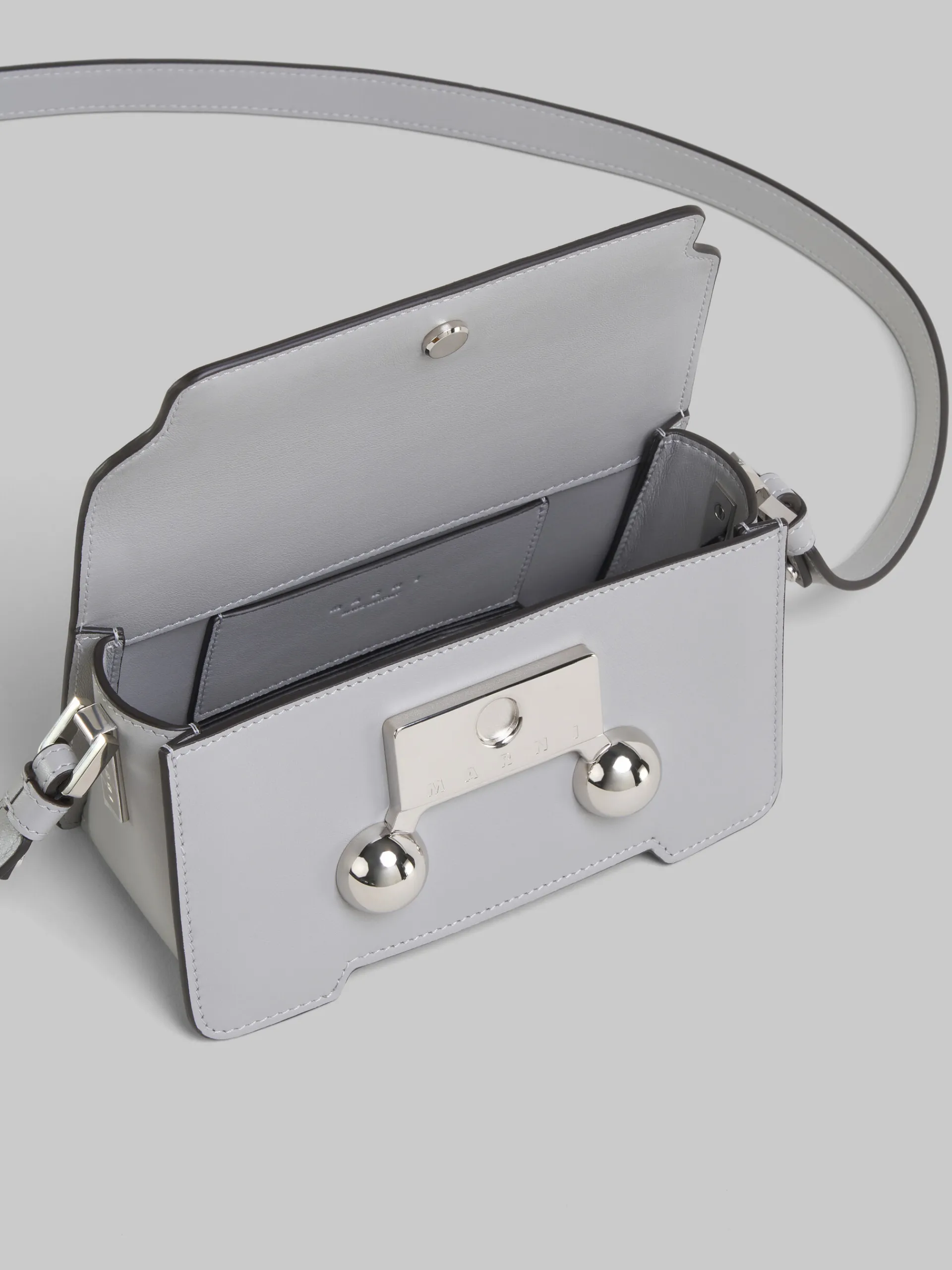 Trunkaroo Bag | Shoulder Bags>Marni Light Grey Leather Trunkaroo Mini Shoulder Bag ATMOSPHERE
