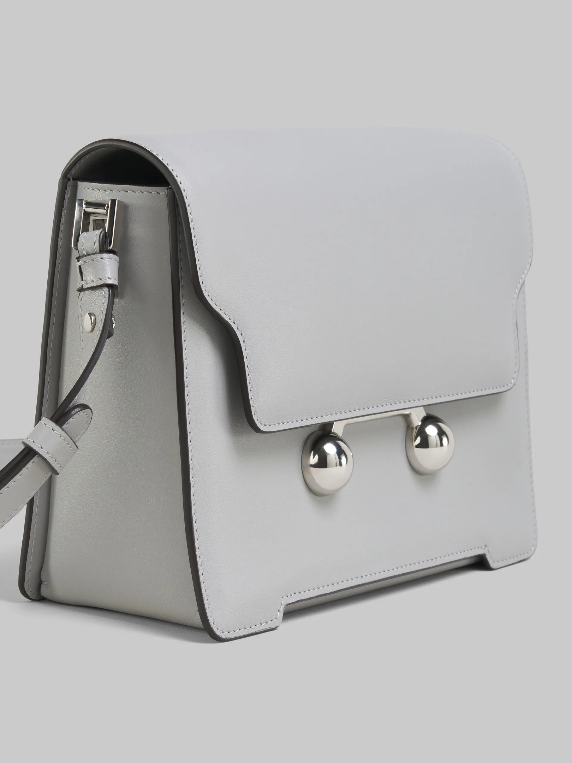 Trunkaroo Bag | Shoulder Bags>Marni Light Grey Leather Trunkaroo Medium Shoulder Bag ATMOSPHERE