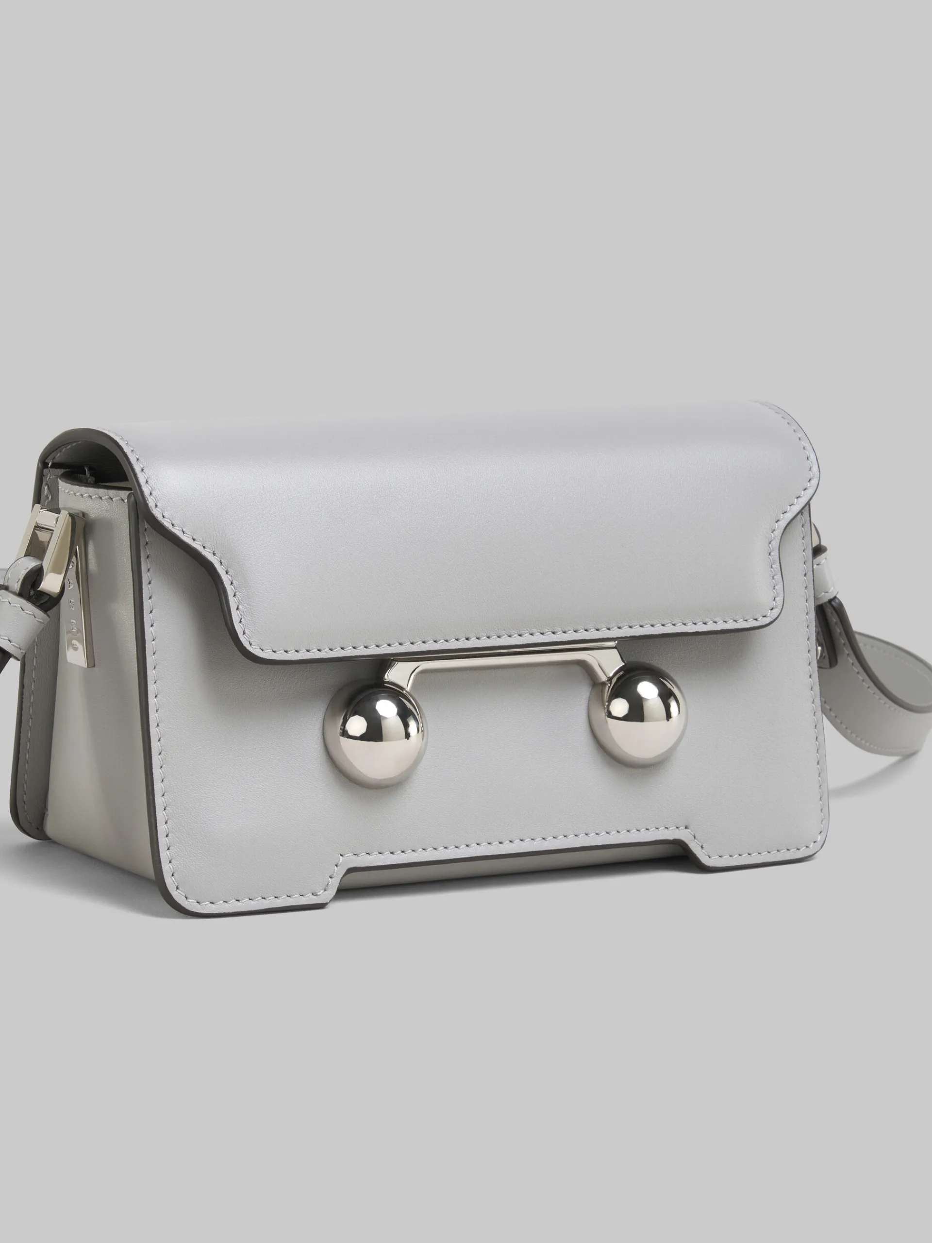 Trunkaroo Bag | Shoulder Bags>Marni Light Grey Leather Trunkaroo Mini Shoulder Bag ATMOSPHERE
