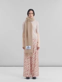 Scarves>Marni Light Pink Alpaca Scarf POMPEII