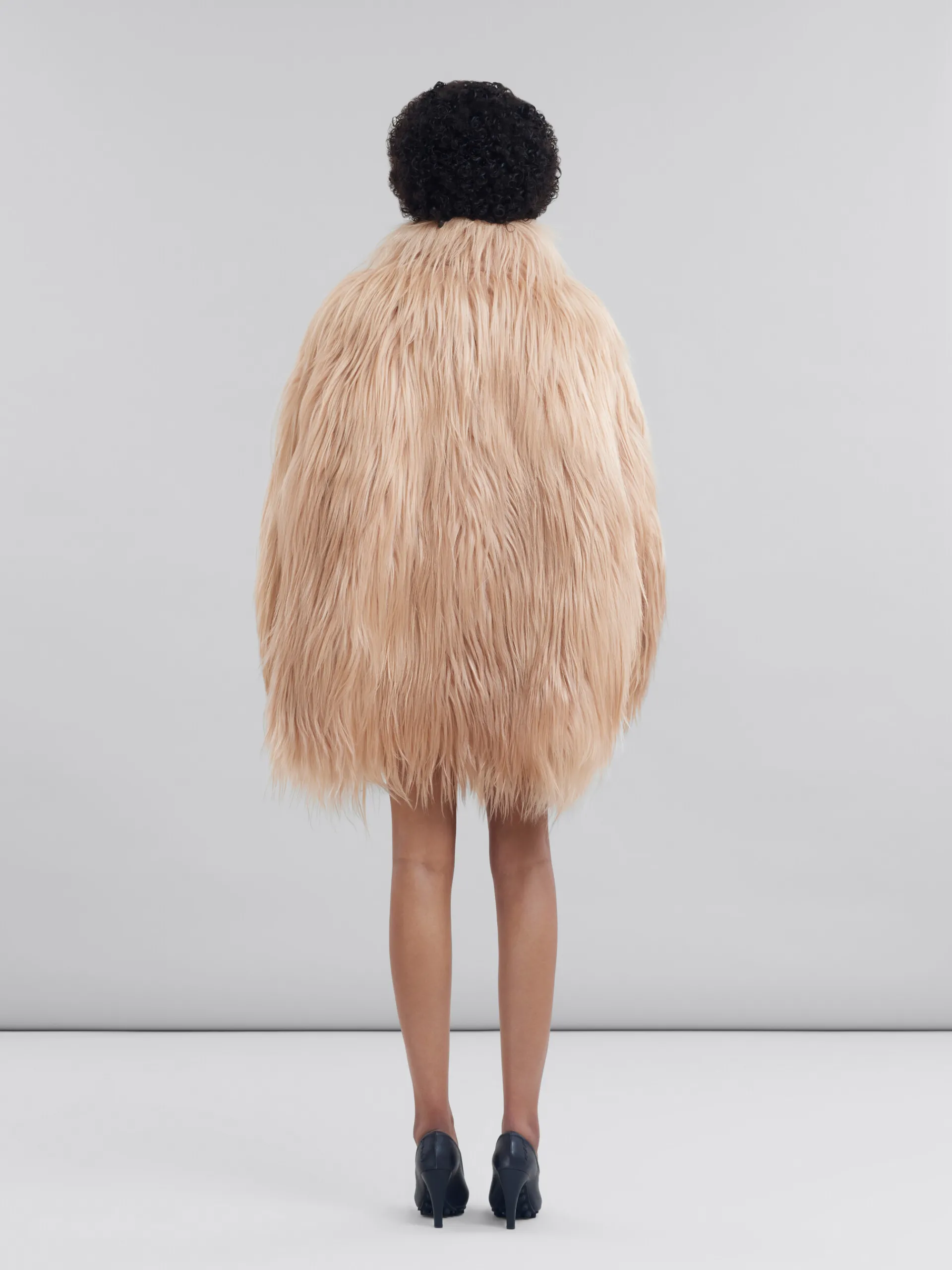 Coats & Jackets>Marni Light Pink Long Hair Short Coat POMPEII
