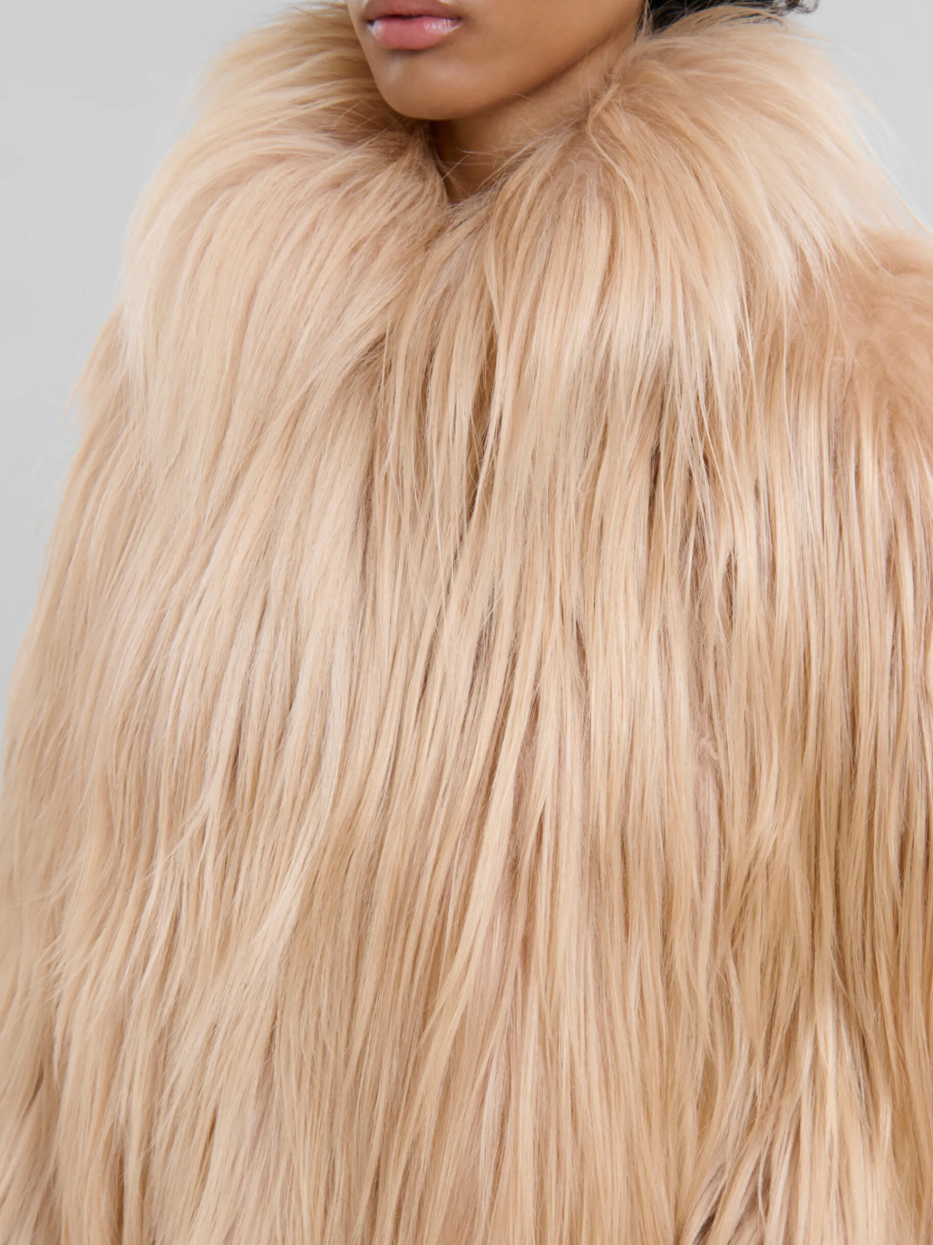 Coats & Jackets>Marni Light Pink Long Hair Short Coat POMPEII