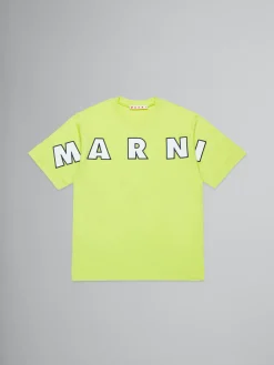 Kids>Marni Lime Green T-shirt With Embroidered Logo SULPHUR SPRING