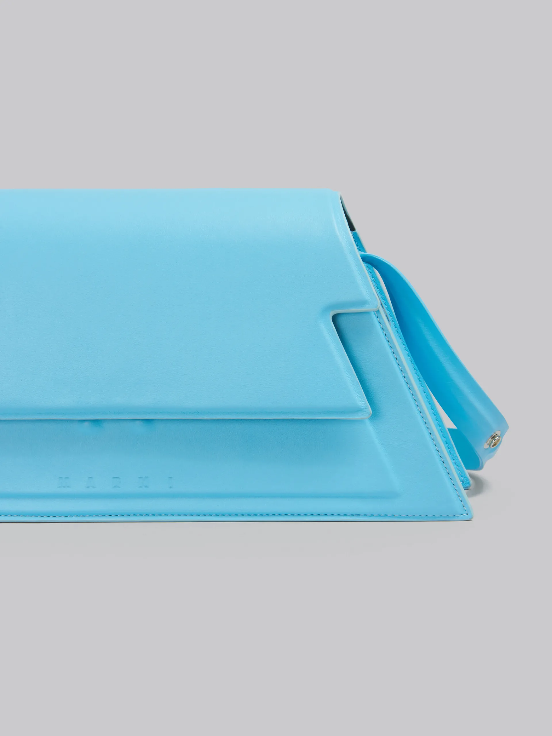 Shoulder Bags>Marni Medium Trunkoise Bag In Smooth Light Blue Leather TURQUOISE