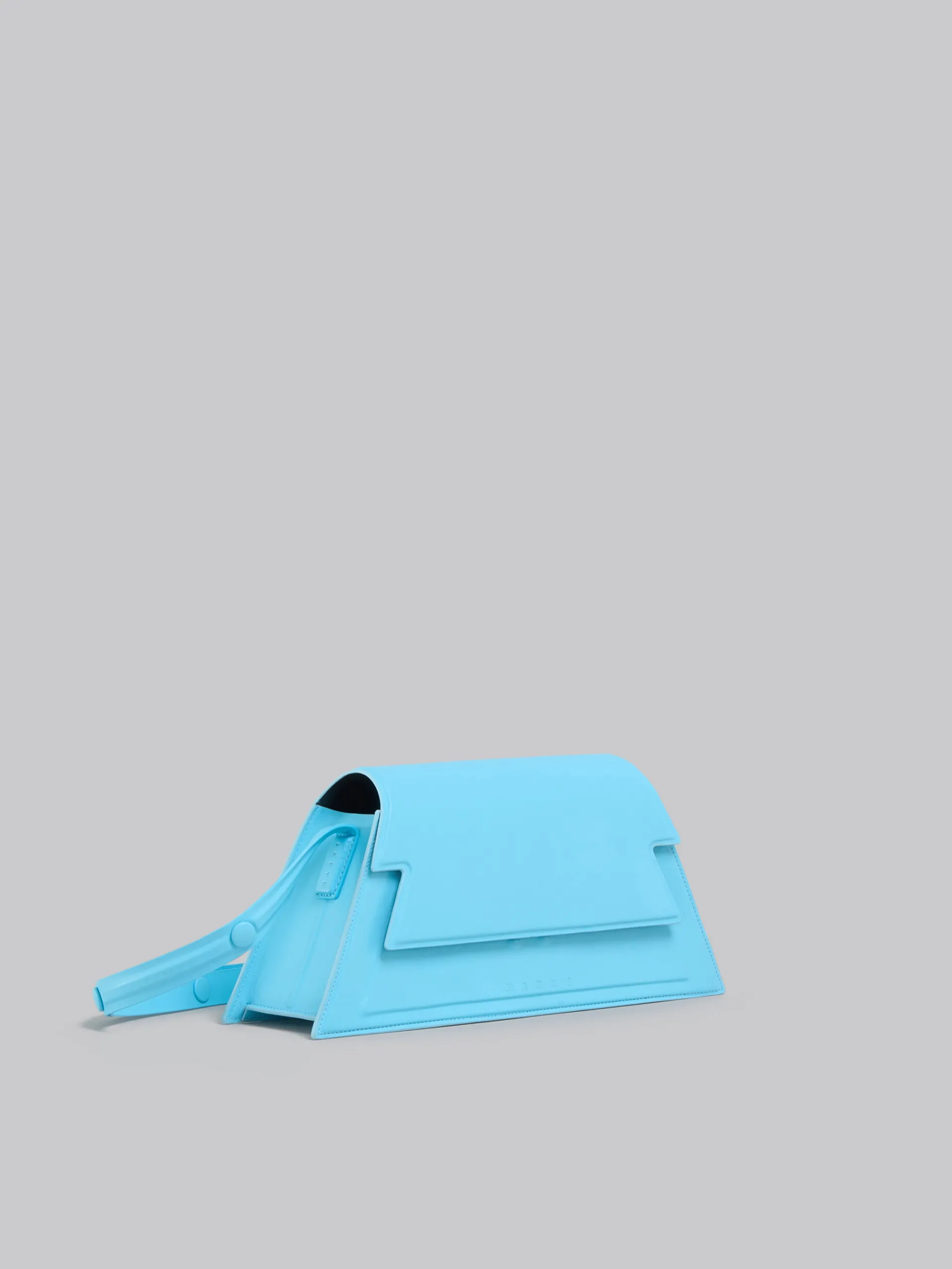 Shoulder Bags>Marni Medium Trunkoise Bag In Smooth Light Blue Leather TURQUOISE