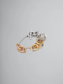 Bracelets>Marni Mixed Link Chain Bracelet With Jewelled Rings VINTAGE/DEEP GOLD