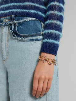Bracelets>Marni Mixed Link Chain Bracelet With Jewelled Rings VINTAGE/DEEP GOLD