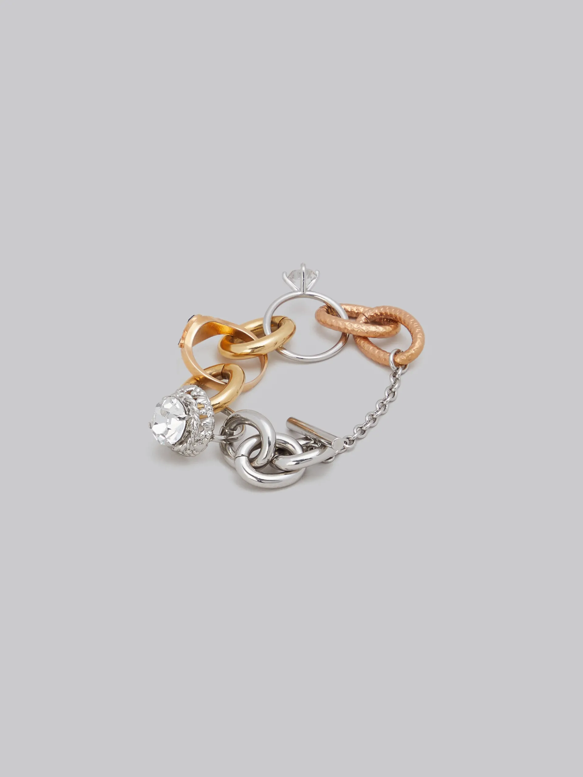 Bracelets>Marni Mixed Link Chain Bracelet With Jewelled Rings VINTAGE/DEEP GOLD