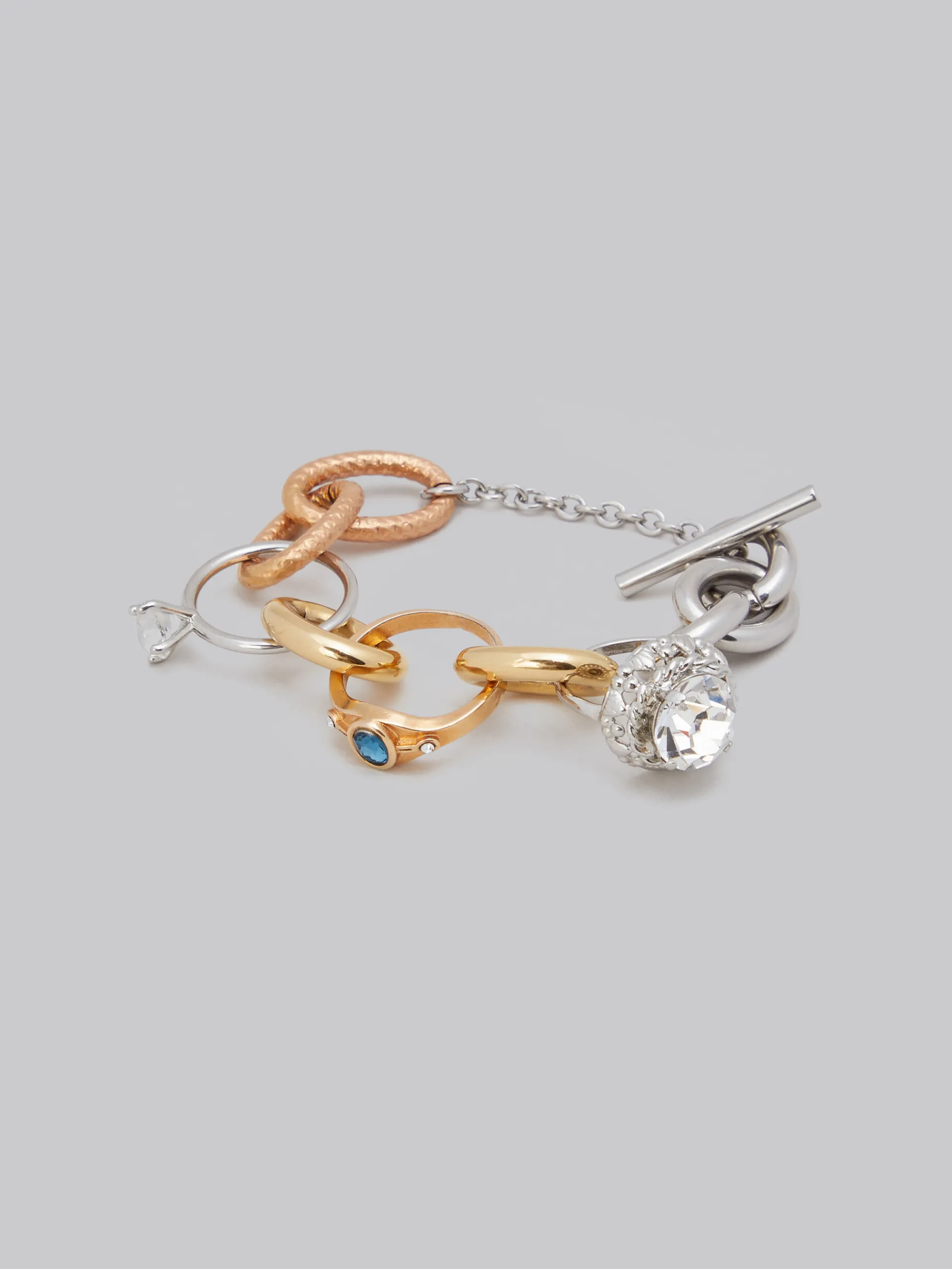 Bracelets>Marni Mixed Link Chain Bracelet With Jewelled Rings VINTAGE/DEEP GOLD