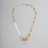 Necklaces>Marni Mixed Link Chain Necklace With Pearls And Rings VINTAGE/DEEP GOLD