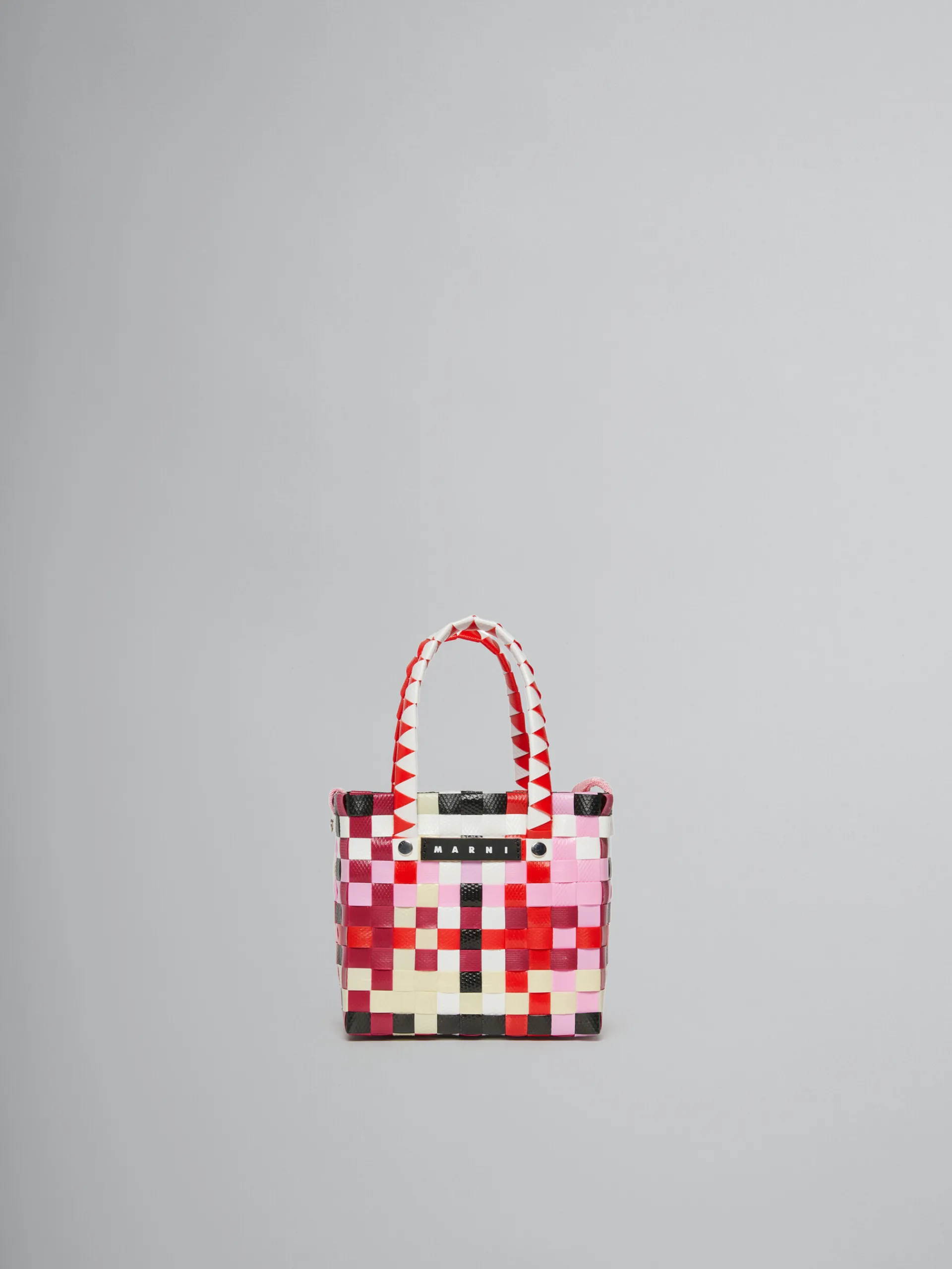 Kids>Marni Multicolor Woven Micro Basket Bag WHITE/BRIGHT RED/LILAC SACKET