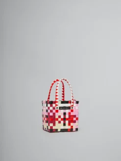 Kids>Marni Multicolor Woven Micro Basket Bag WHITE/BRIGHT RED/LILAC SACKET