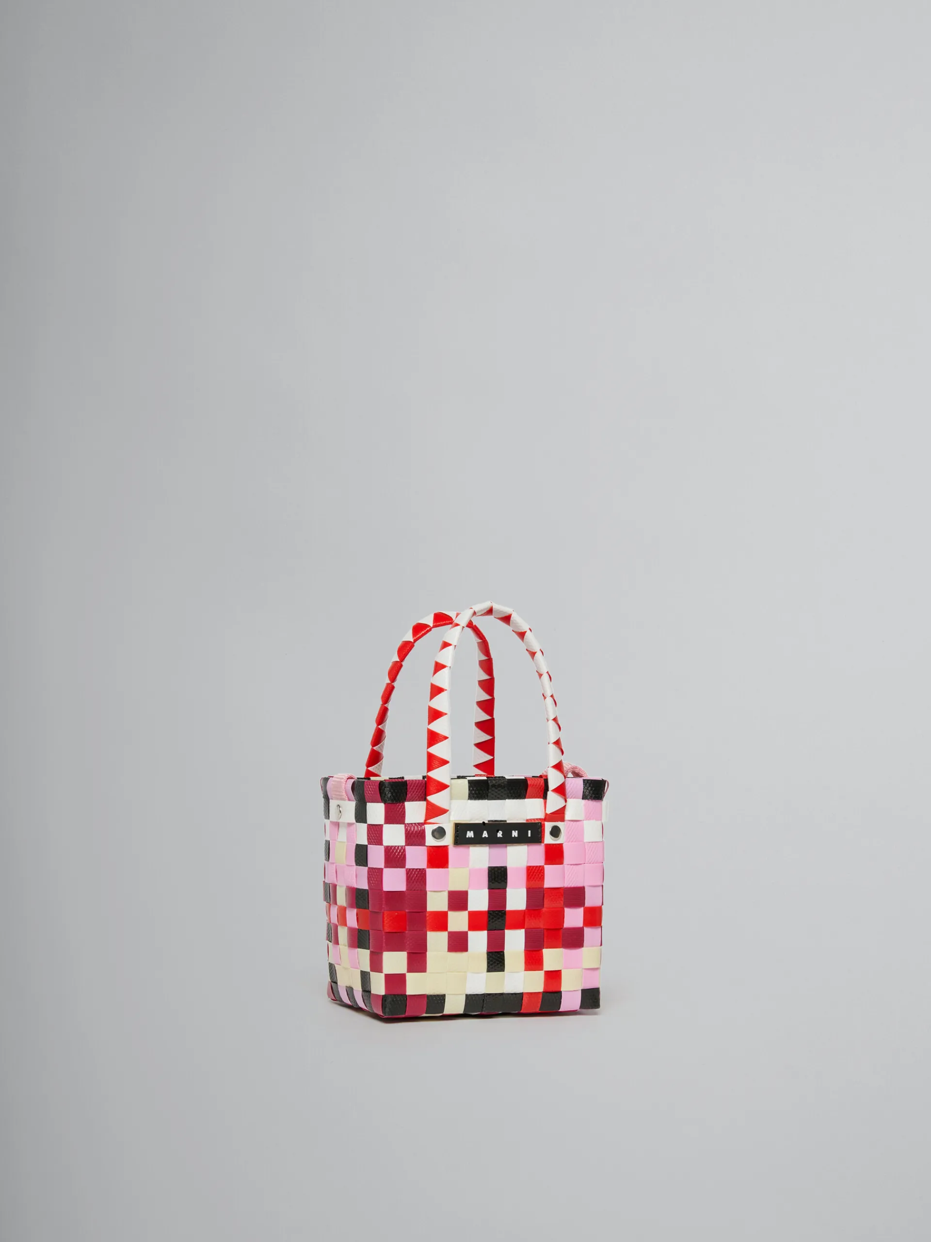 Kids>Marni Multicolor Woven Micro Basket Bag WHITE/BRIGHT RED/LILAC SACKET
